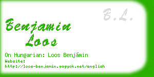 benjamin loos business card